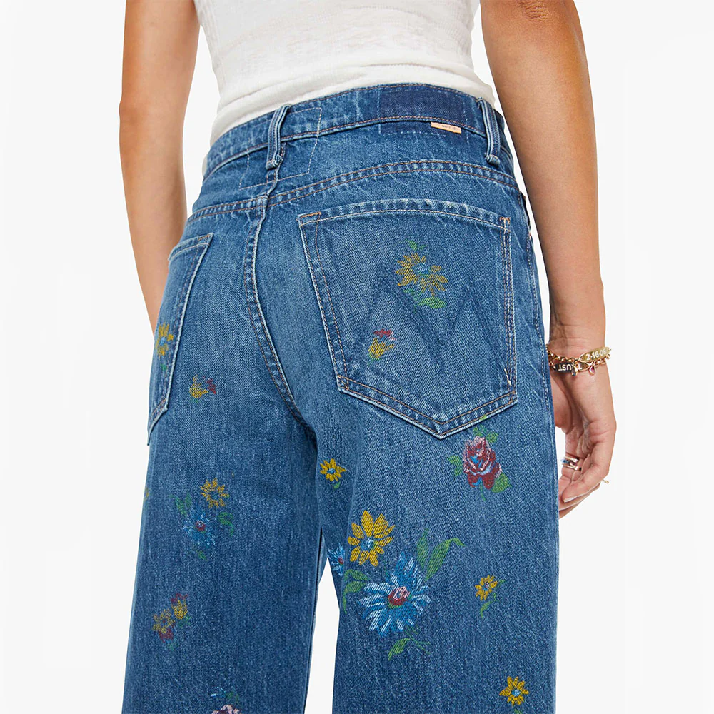 Mother - Jean The Rerun Zip Sneak - Field Of Flowers – Image 5