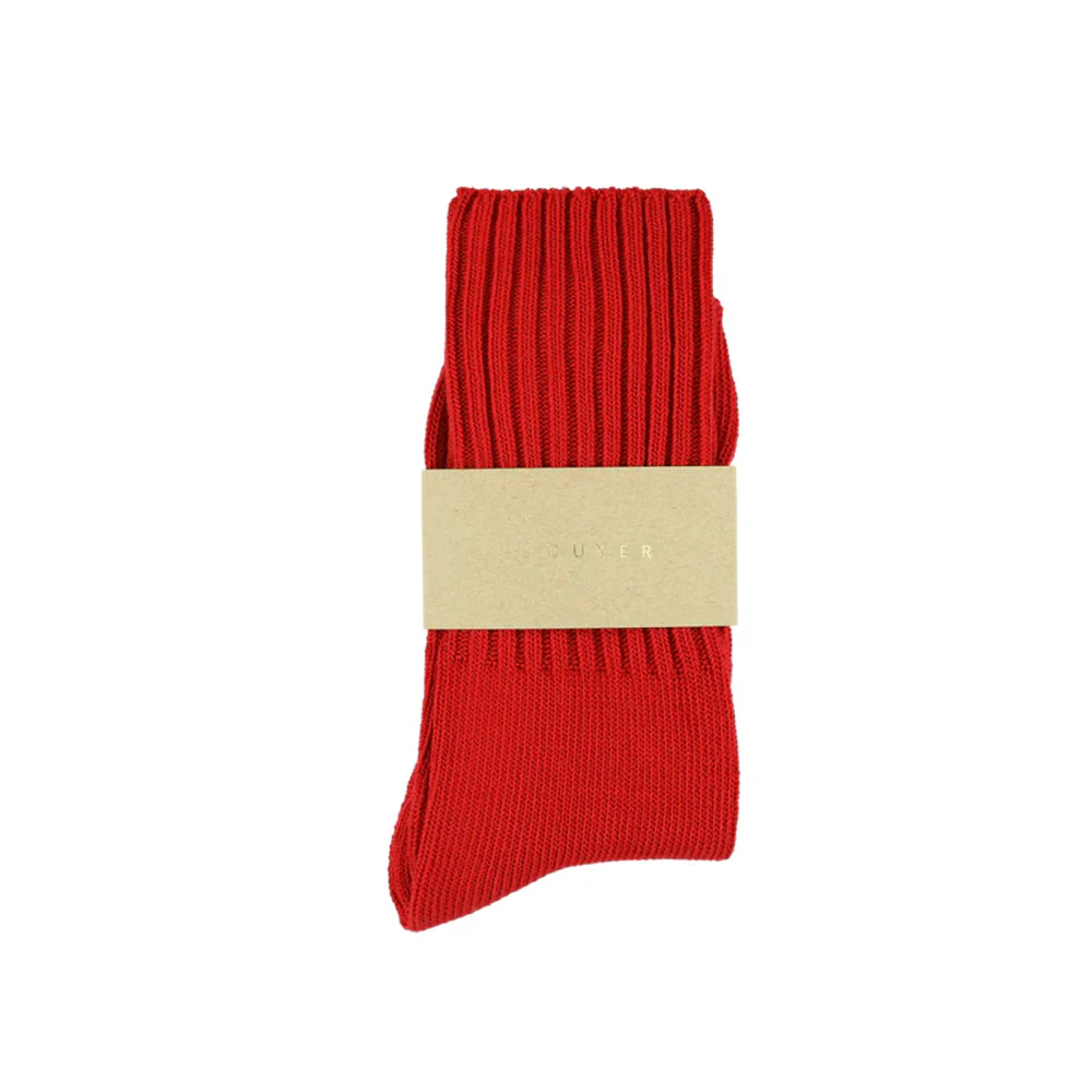 Escuyer - Chaussettes Crew - Rouge brilllant – Image 2