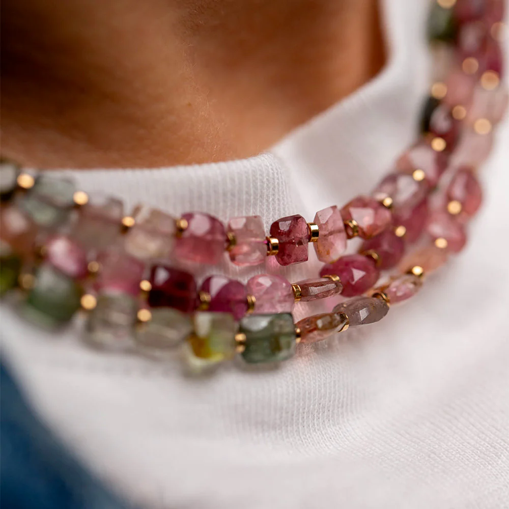 Luj - Collier ras de cou en Tourmaline Sylvia - Rose – Image 4