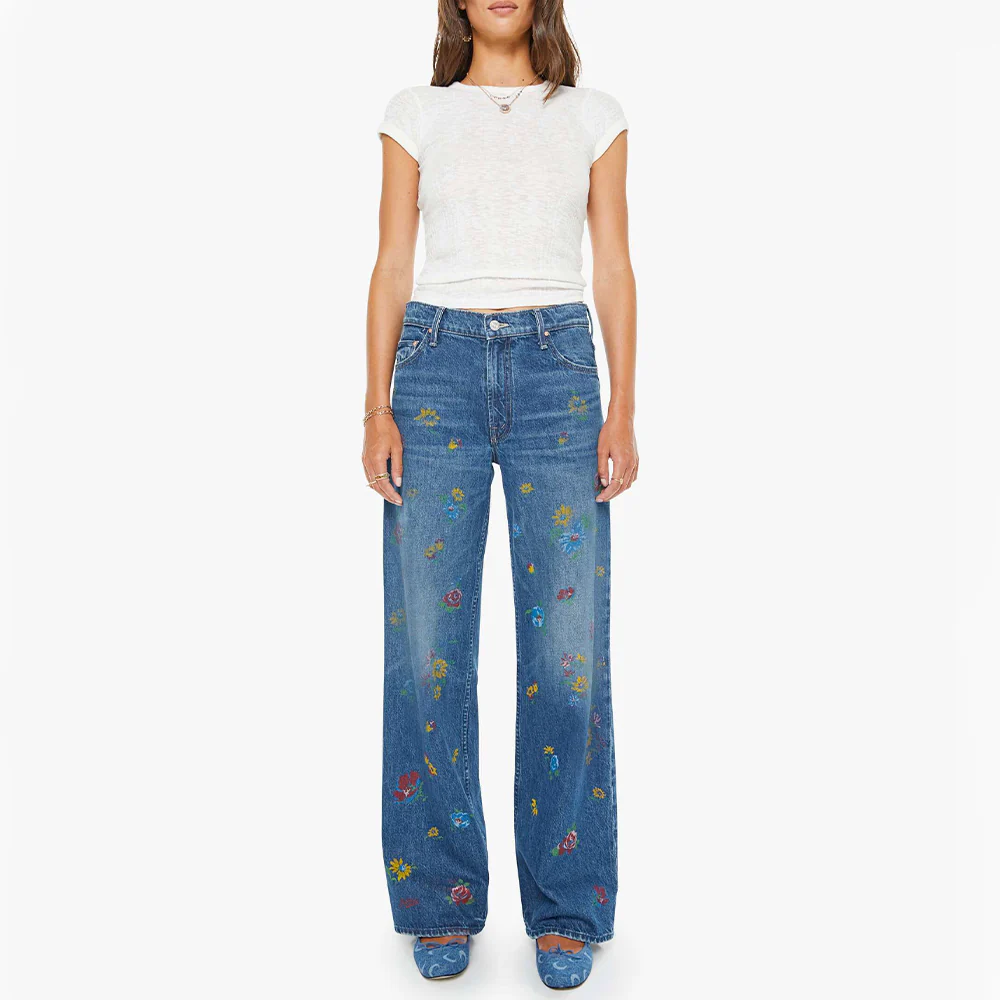 Mother - Jean The Rerun Zip Sneak - Field Of Flowers – Image 2